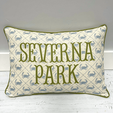 Blue Crab Pattern Pillow - Little Birdie