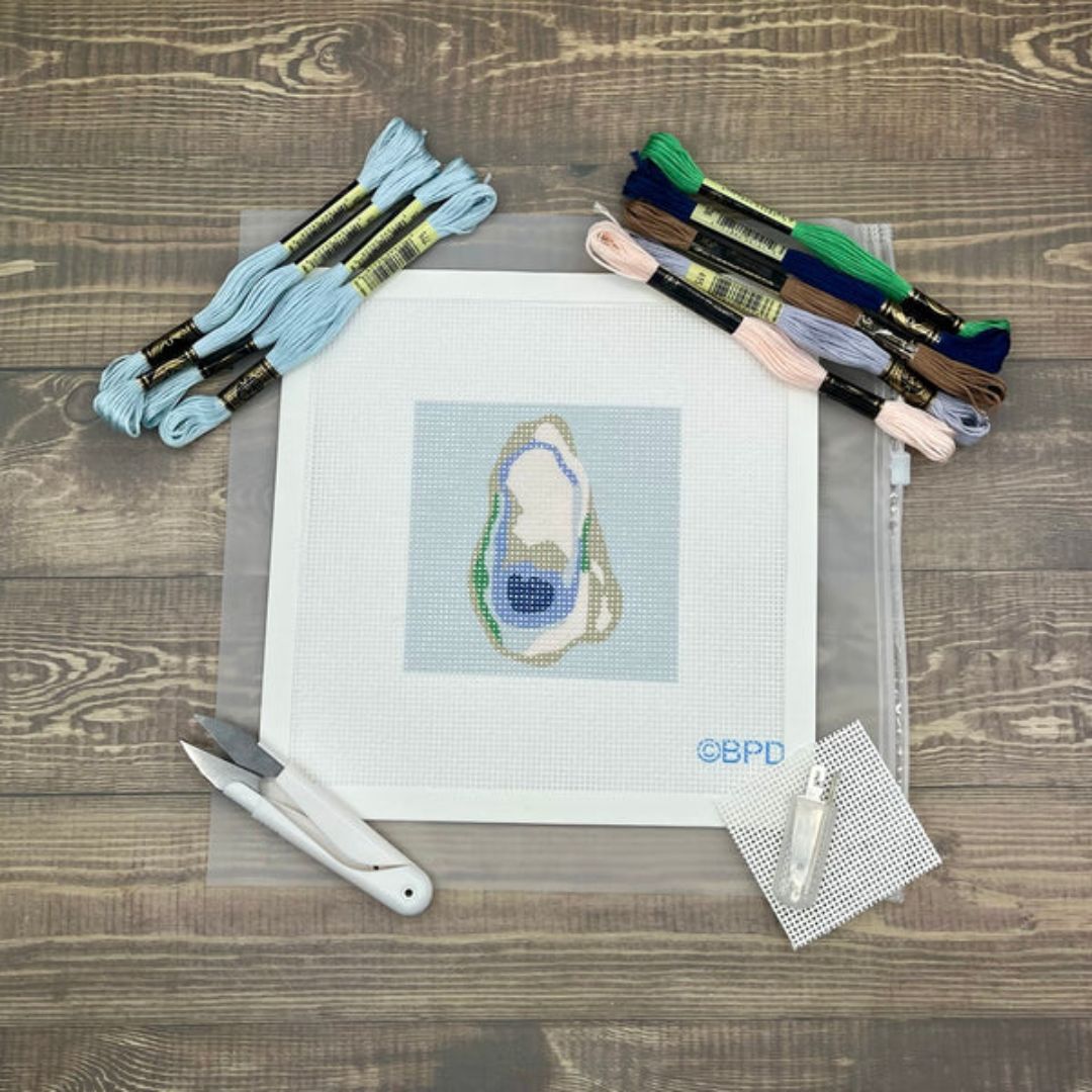 Blue Poppy Designs Needlepoint Kit - Oyster - Blue Poppy Designs
