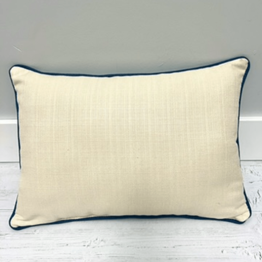 Blue Stripe Happy Place Beach Pillow - Little Birdie