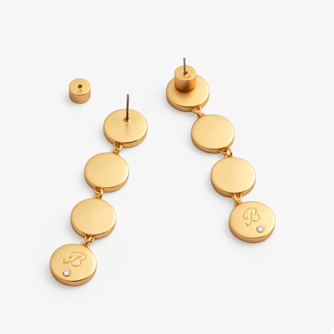 Brackish Amy Round Bezel Drop Earrings - Brackish