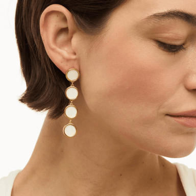 Brackish Amy Round Bezel Drop Earrings - Brackish