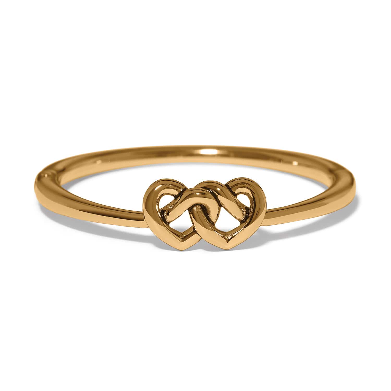 Brighton Interlok Linked Hearts Hinged Bangle Gold - Brighton