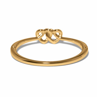Brighton Interlok Linked Hearts Hinged Bangle Gold - Brighton