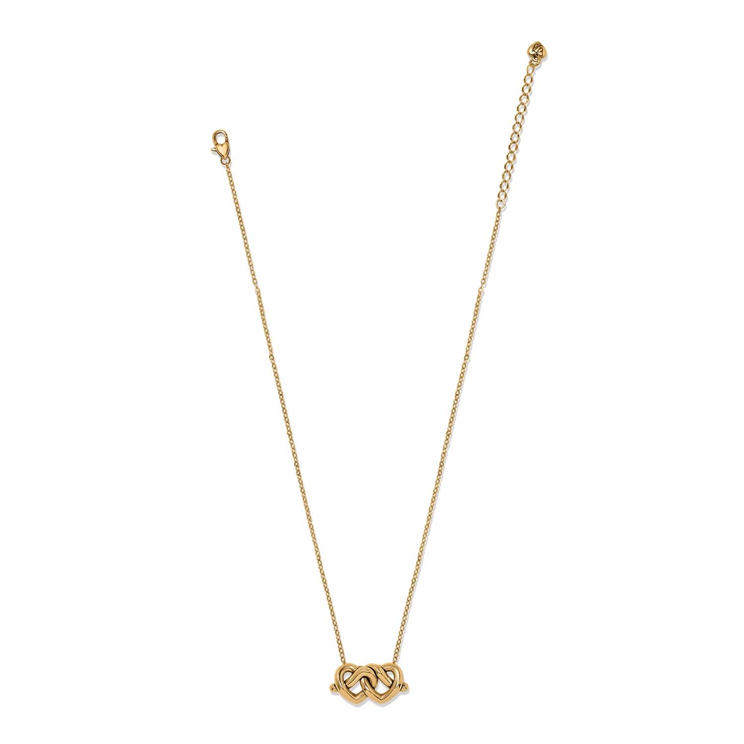Brighton Interlok Linked Hearts Necklace Gold - Brighton