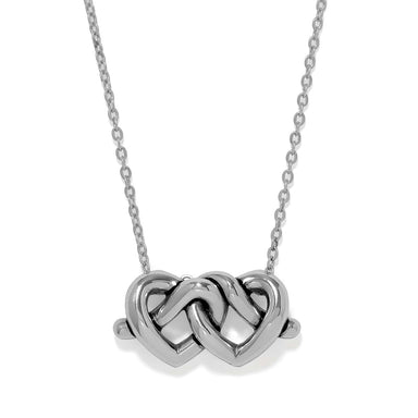 Brighton Interlok Linked Hearts Necklace Silver - Brighton