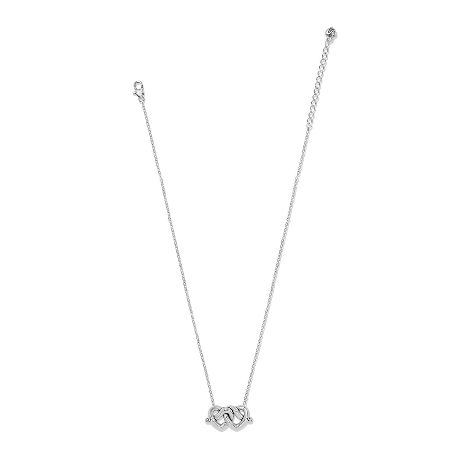 Brighton Interlok Linked Hearts Necklace Silver - Brighton
