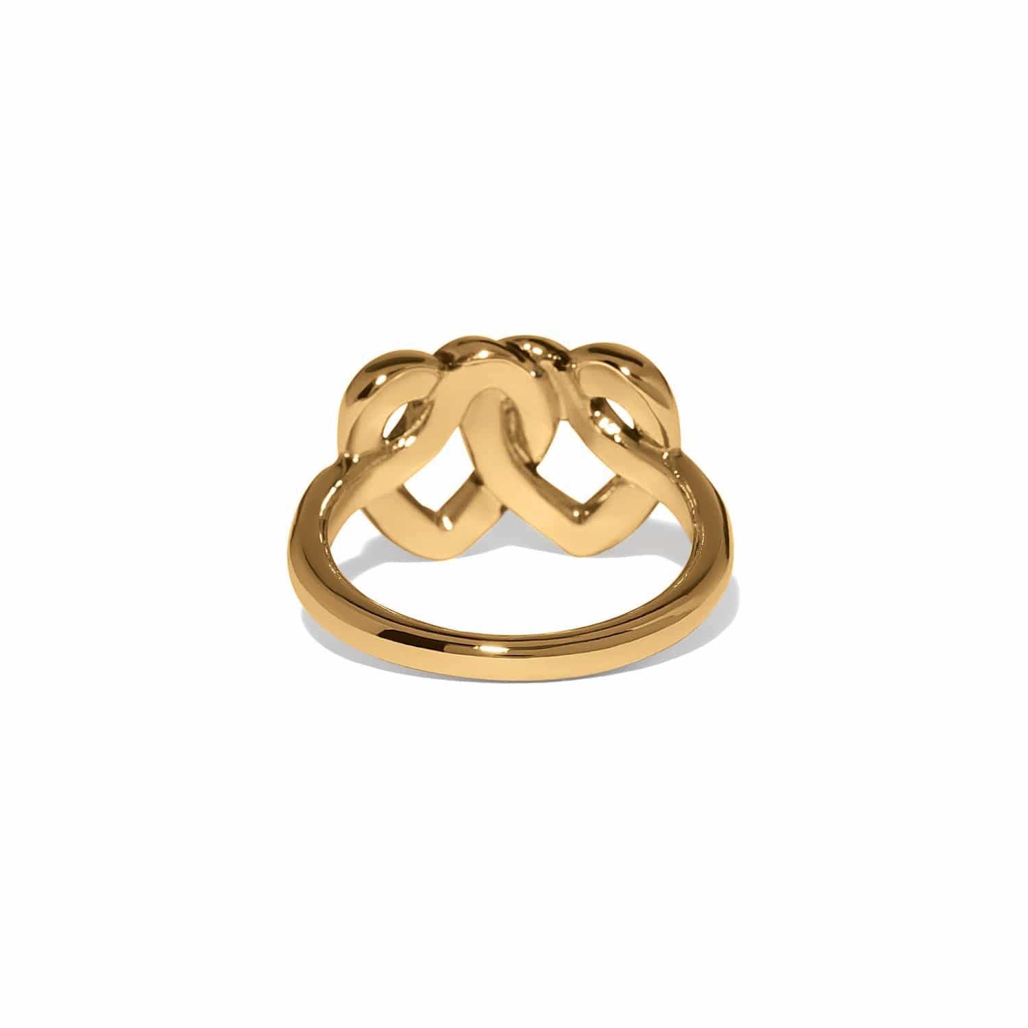 Brighton Interlok Linked Hearts Ring Gold - Brighton