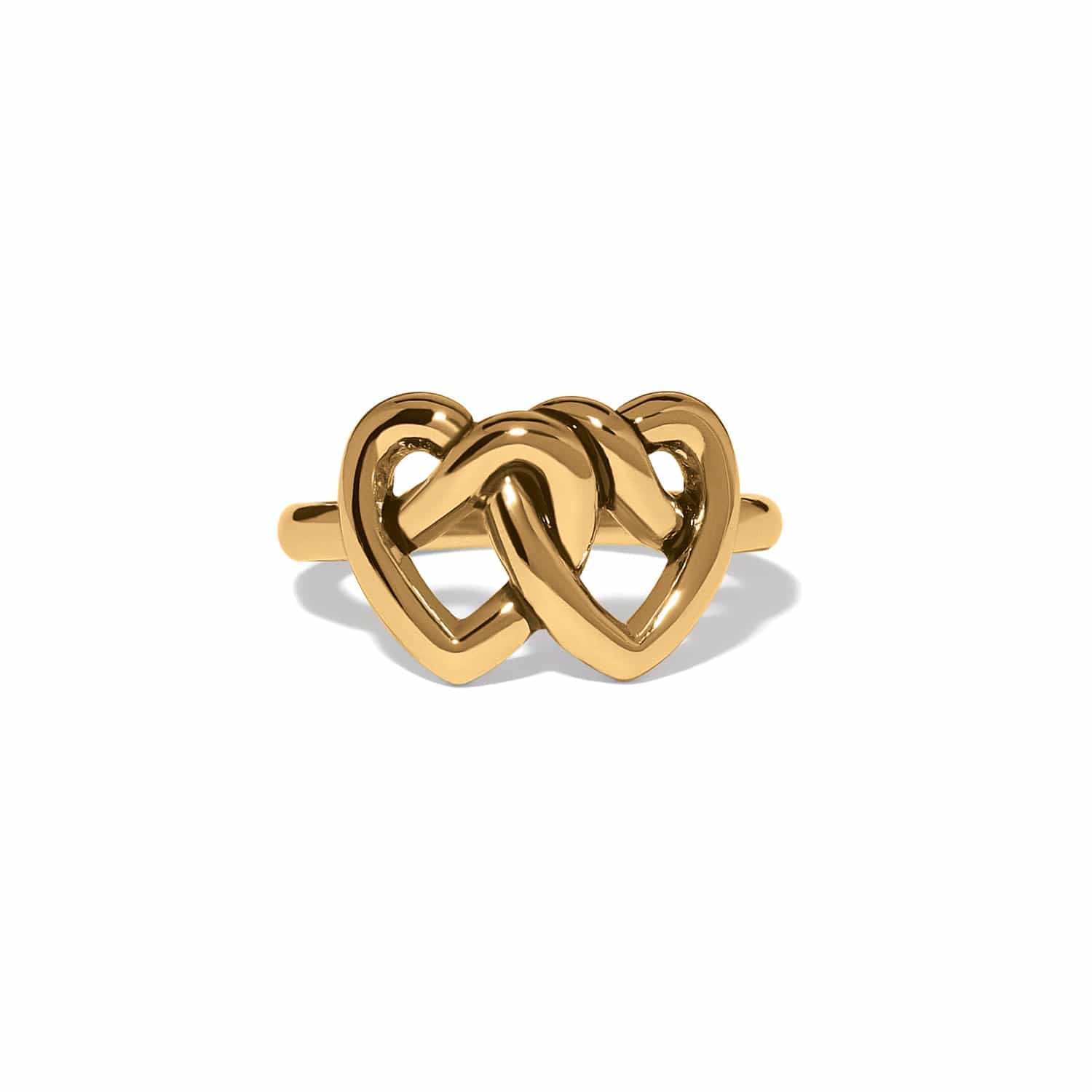 Brighton Interlok Linked Hearts Ring Gold - Brighton