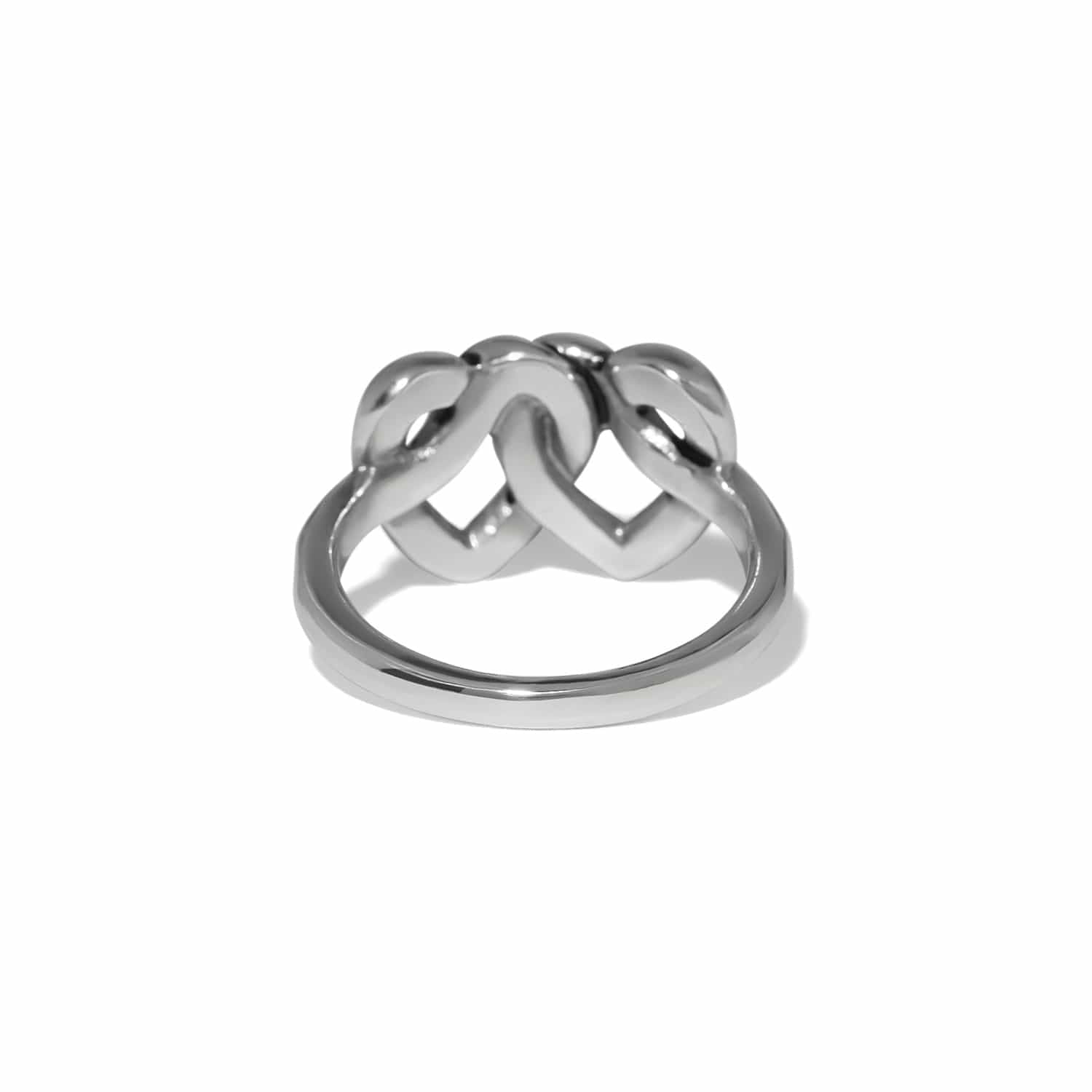 Brighton Interlok Linked Hearts Ring Silver - Brighton