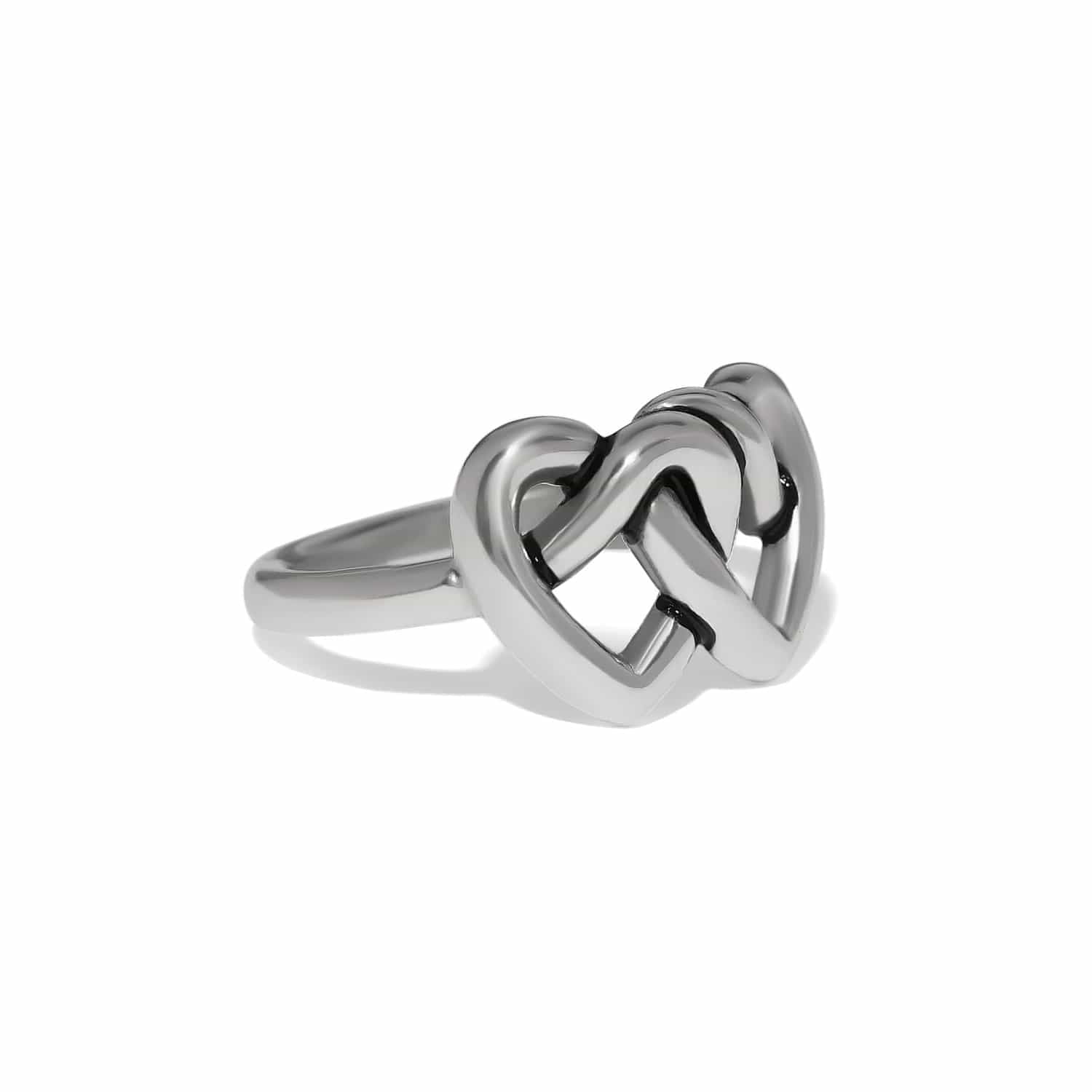 Brighton Interlok Linked Hearts Ring Silver - Brighton