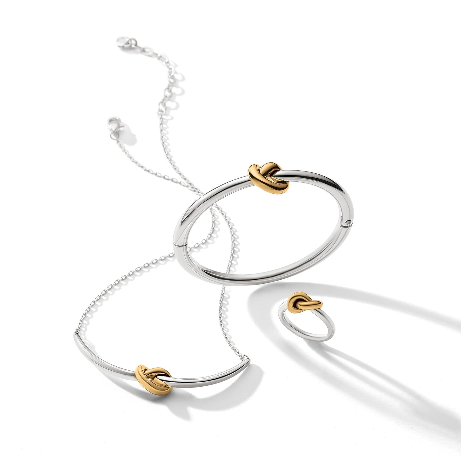 Brighton Interlok Single Knot Two Tone Necklace - Brighton