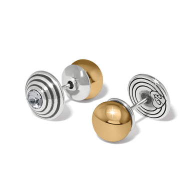 Brighton Meridian Etage II Round Post Earrings Silver/Gold - Brighton