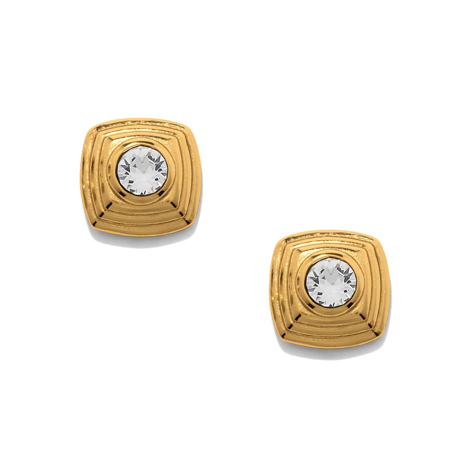 Brighton Meridian Etage II Square Post Earrings Silver/Gold - Brighton