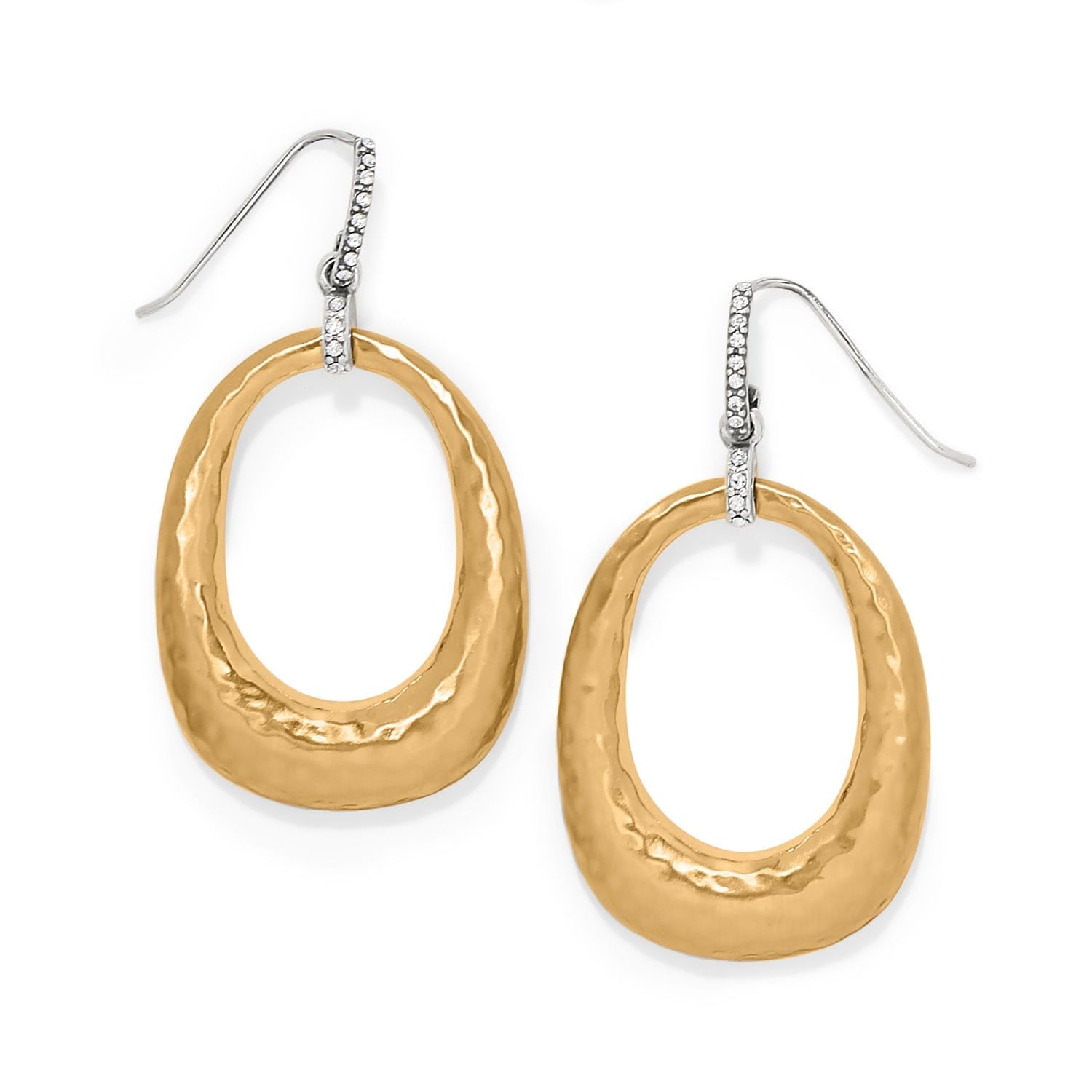 Brighton Meridian Geo Open Hoop French Wire Earrings Gold - Brighton