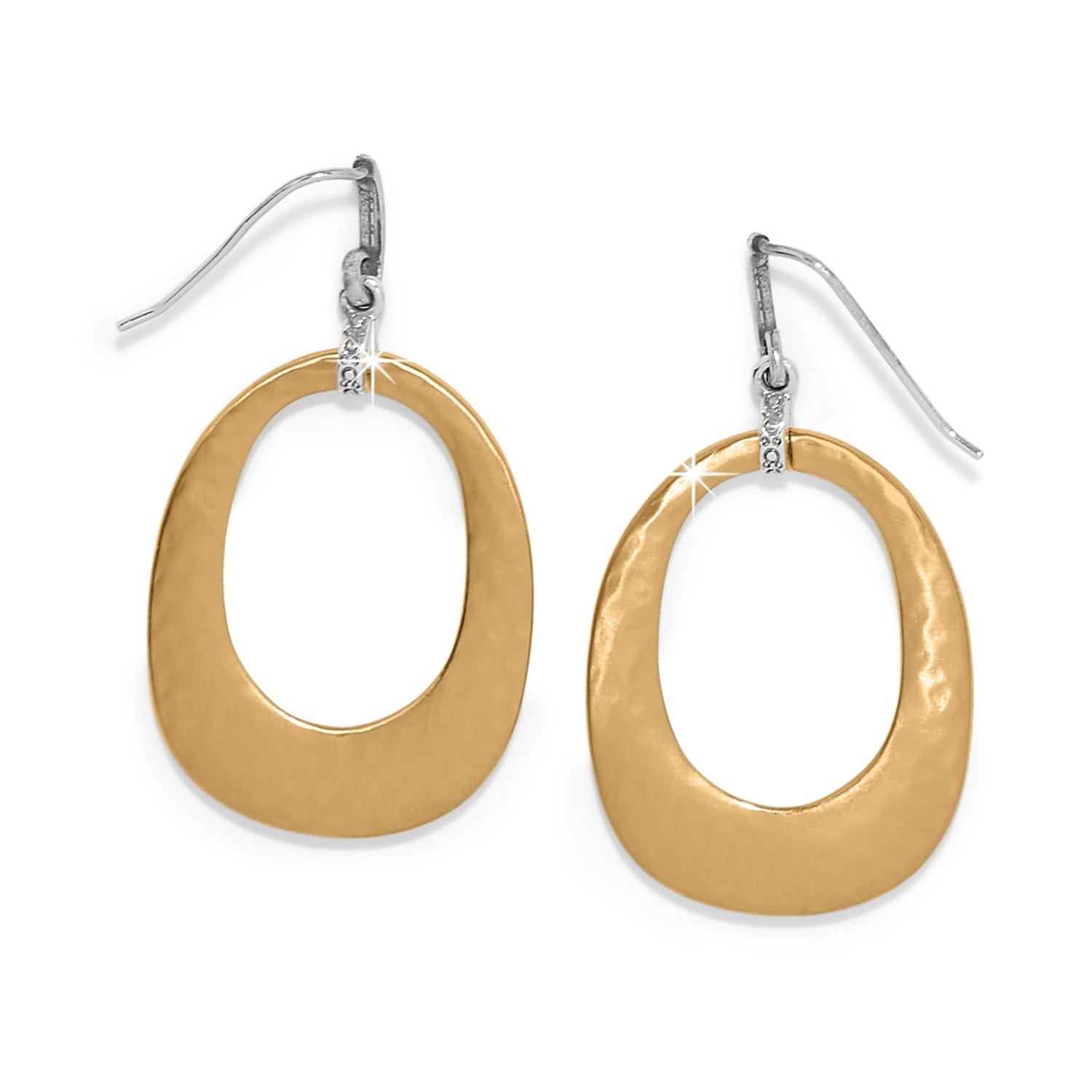 Brighton Meridian Geo Open Hoop French Wire Earrings Gold - Brighton