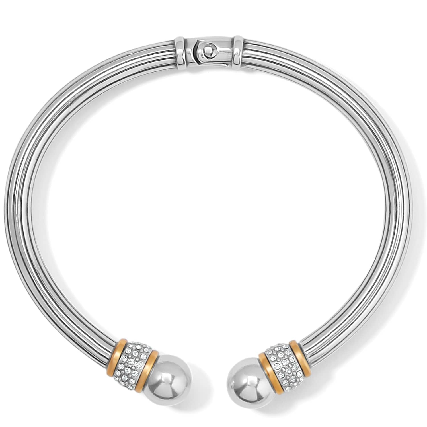 Brighton Meridian Open Hinged Bangle Silver/Gold - Brighton