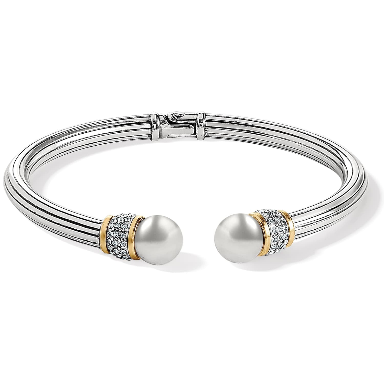 Brighton Meridian Open Hinged Bangle Silver/Gold - Brighton