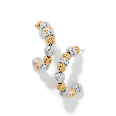 Brighton Meridian Petite Station Hoop Earrings Silver/Gold - Brighton