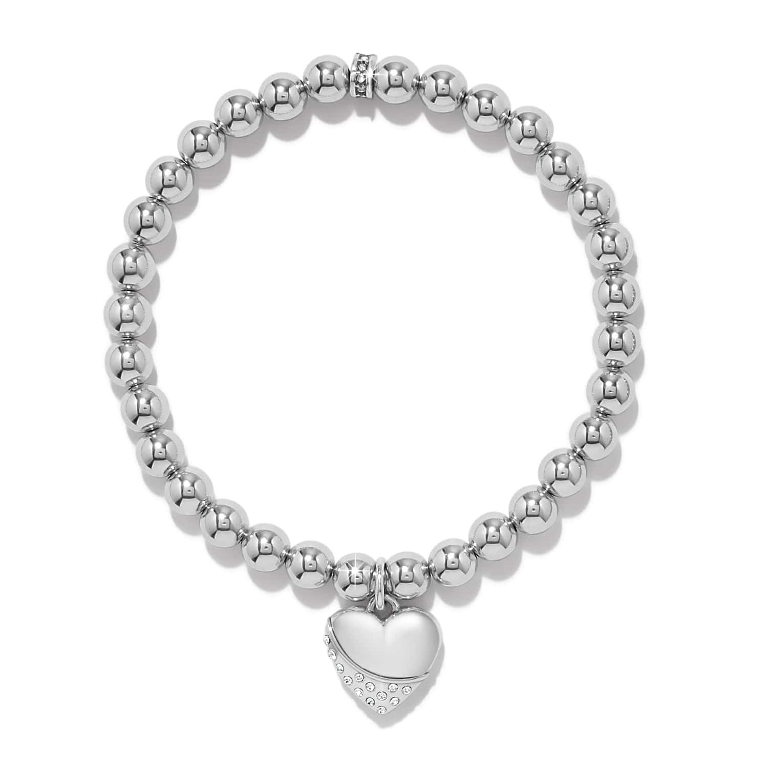 Brighton Meridian Petite Wave Heart Stretch Bracelet Silver - Brighton