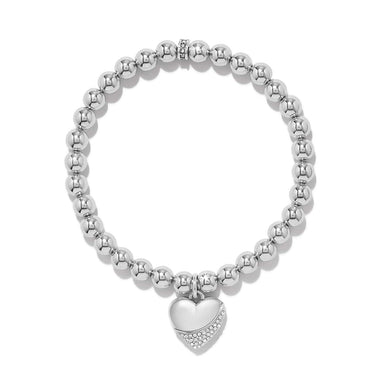 Brighton Meridian Petite Wave Heart Stretch Bracelet Silver - Brighton