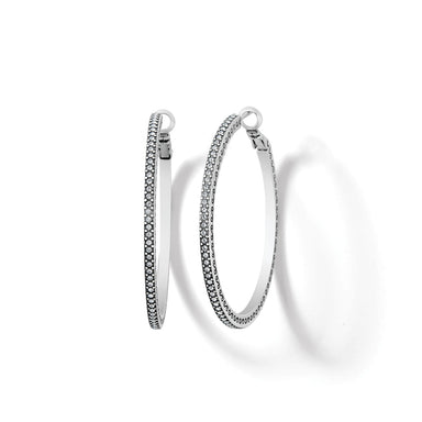 Brighton Meridian Thin Large Hoop Earrings Silver - Brighton