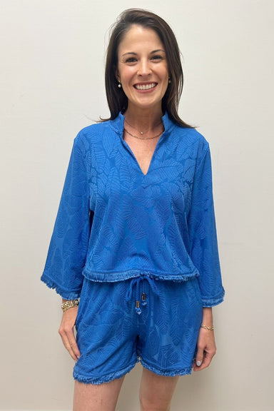 Cabana Life Leaf Terry Short - Blue - Cabana Life