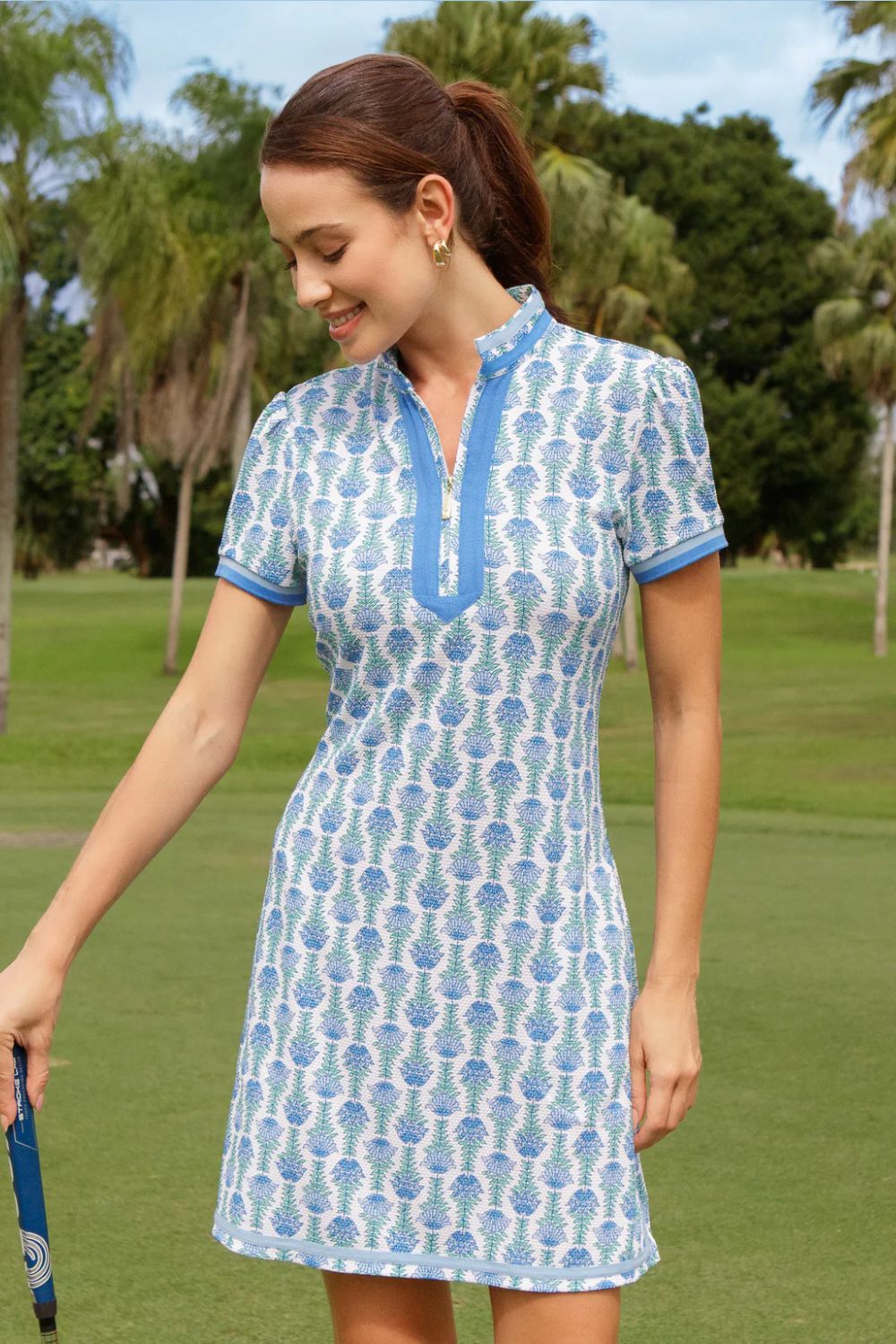 Cabana Life Pique Short Sleeve Sport Dress in Flora - Cabana Life