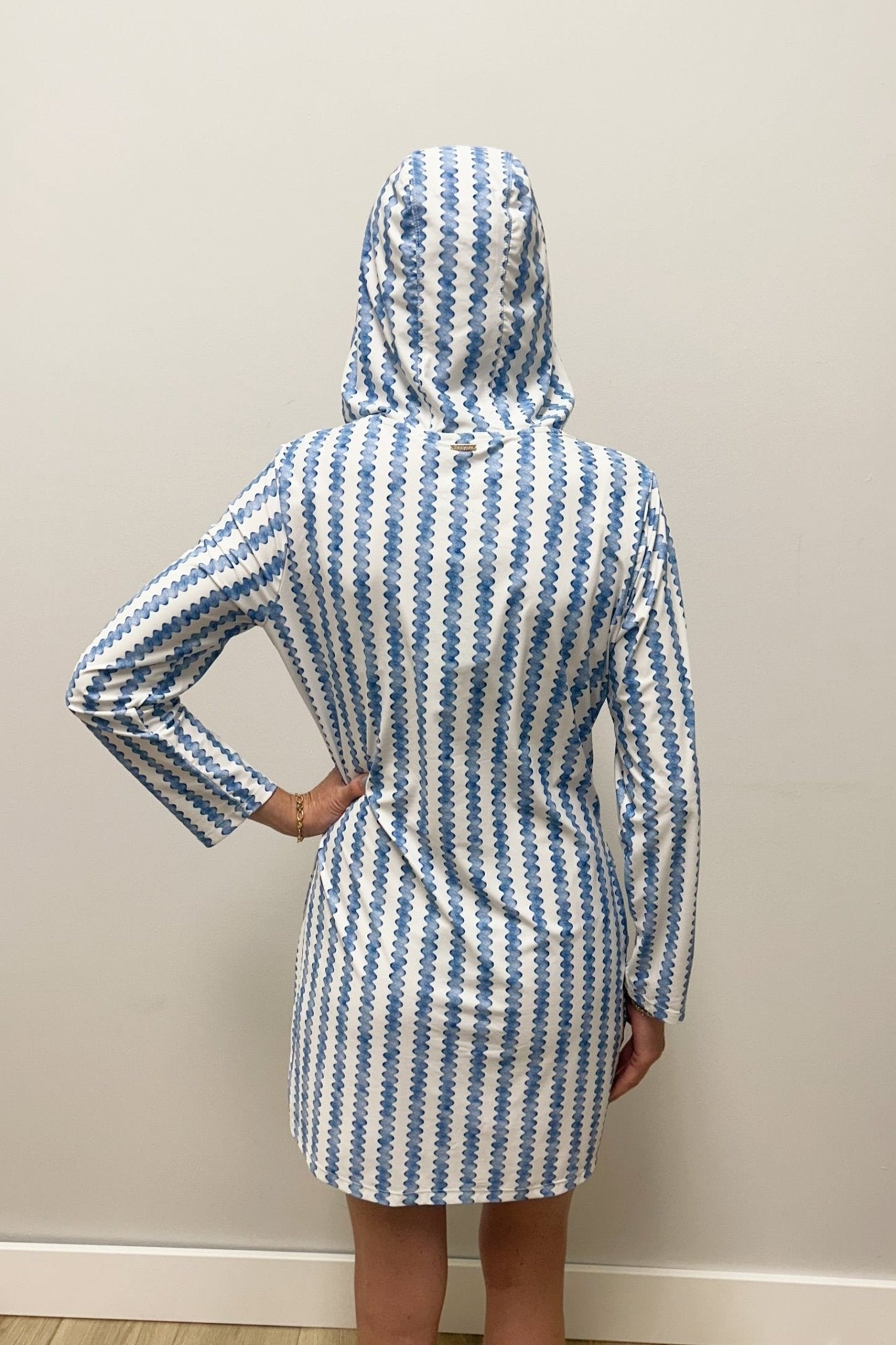 Cabana Life Tie Neck Hooded Cover Up - Cabana Life