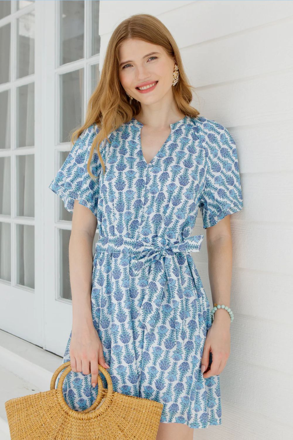 Cabana Life Woven Short Sleeve Dress in Flora - Cabana Life