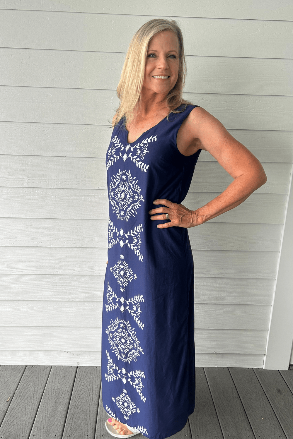Cabana Life Woven Split Maxi in Navy - Cabana Life