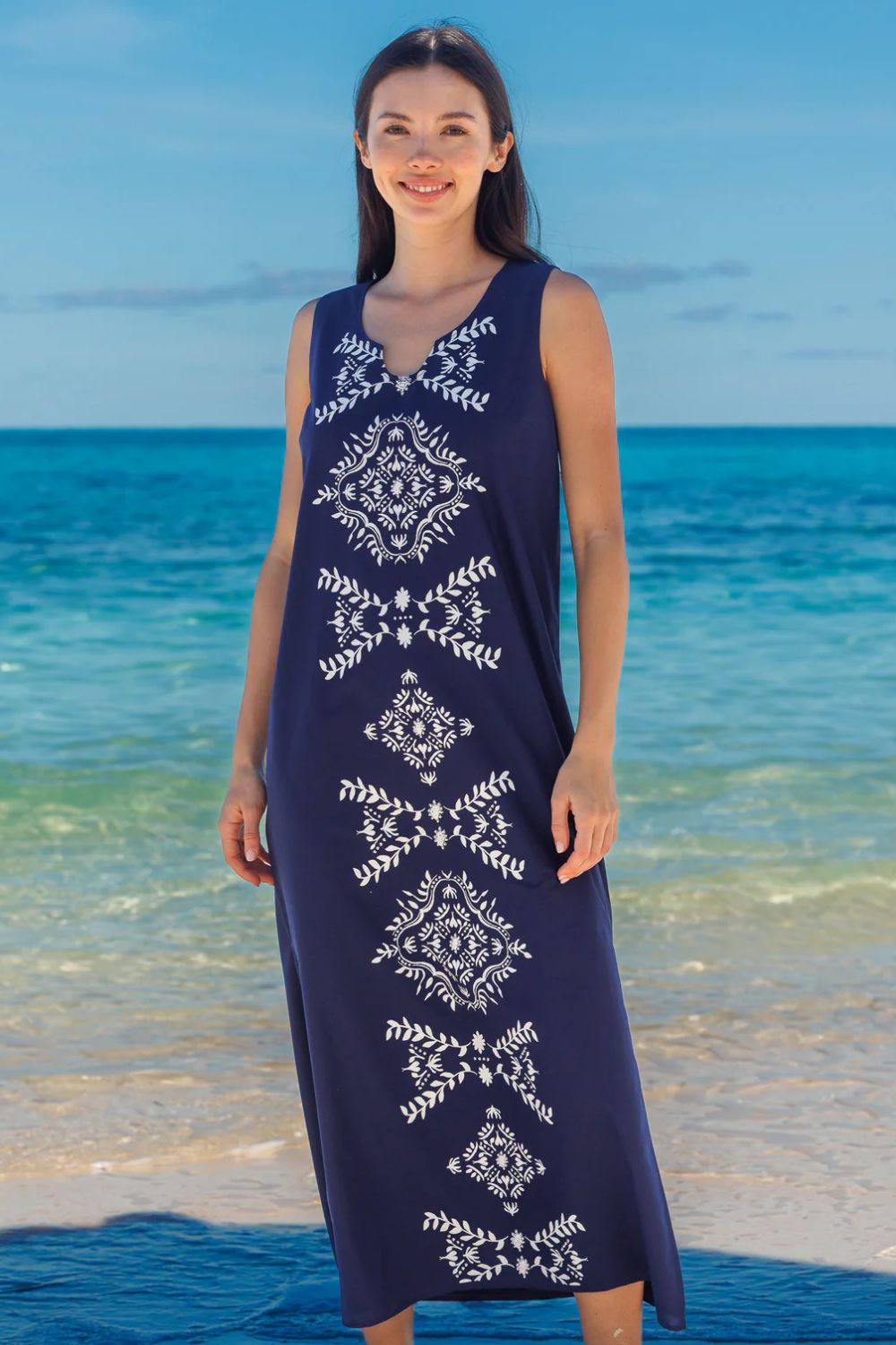 Cabana Life Woven Split Maxi in Navy - Cabana Life