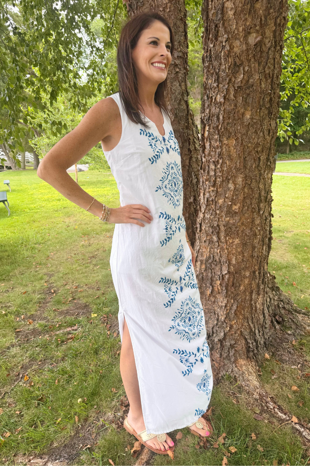 Cabana Life Woven Split Maxi in White - Cabana Life