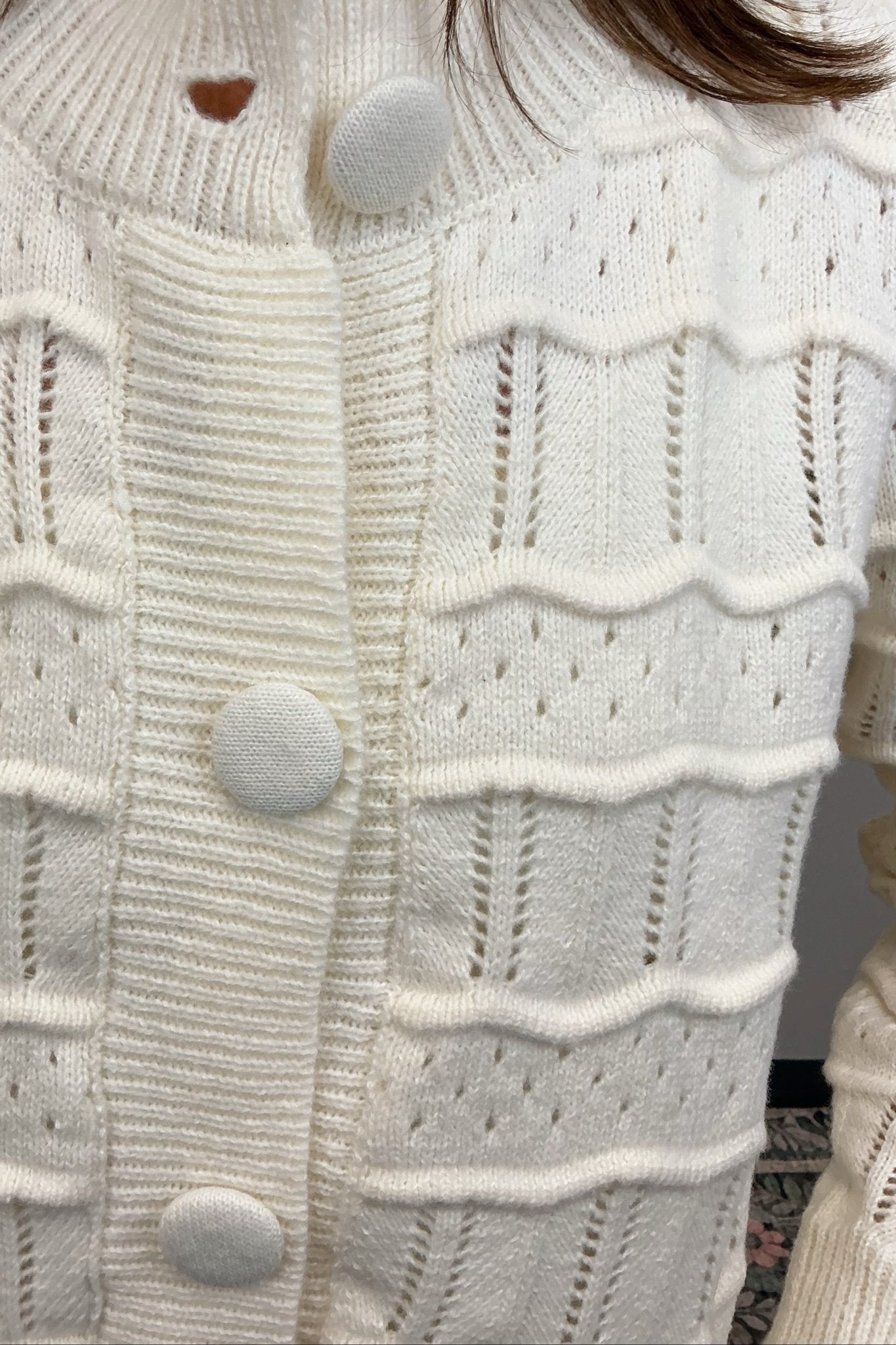 Camellia Textured Knit Button Front Cardigan - Camellia