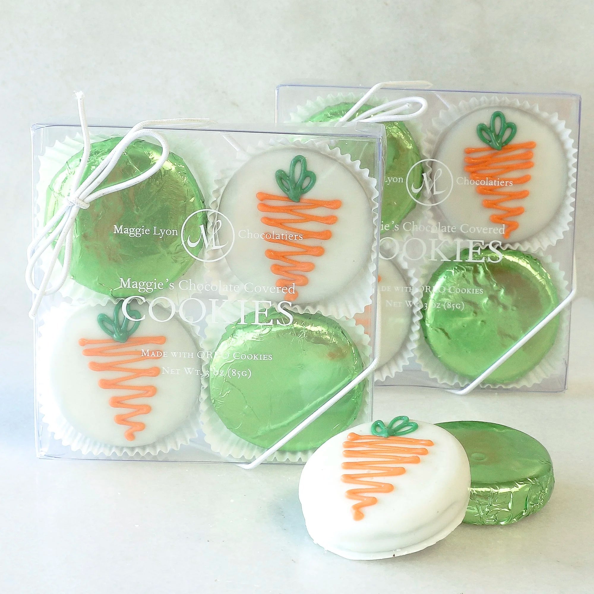 Chocolate Covered Cookies - Carrot Design - Maggie Lyon Chocolatiers