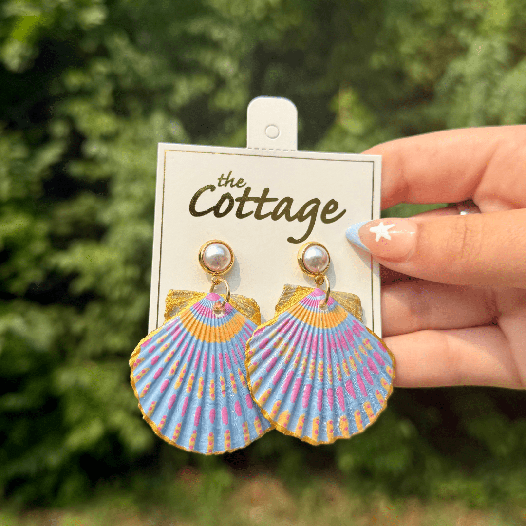 Courtney's Artful Shell Earrings - Consignment - Courtney Caughy