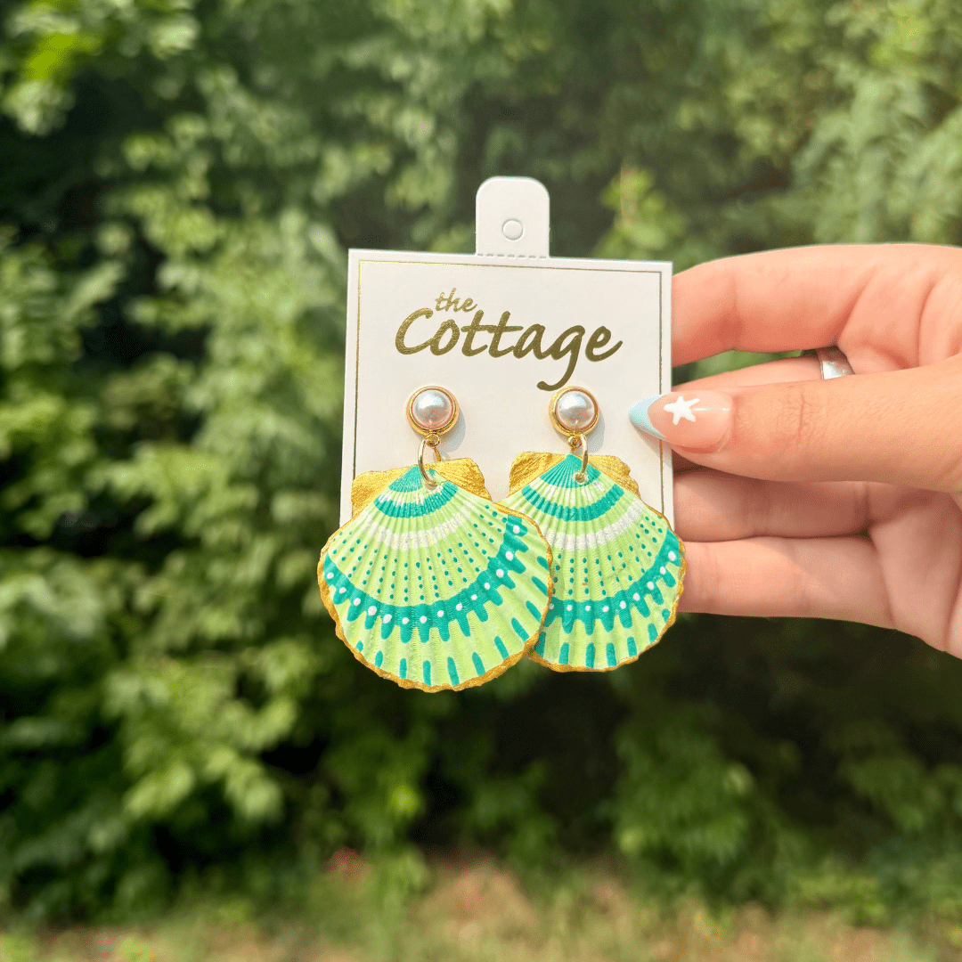 Courtney's Artful Shell Earrings - Consignment - Courtney Caughy