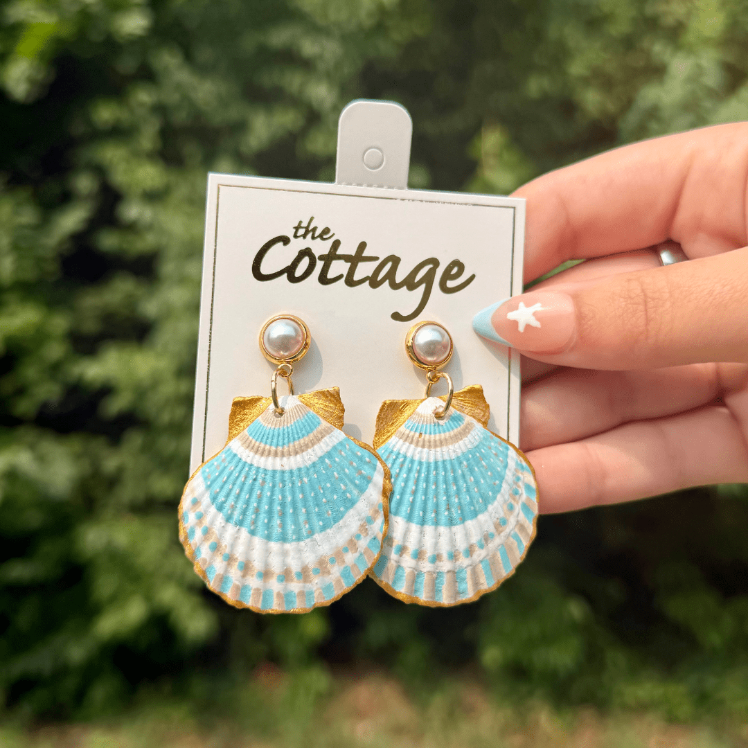 Courtney's Artful Shell Earrings - Consignment - Courtney Caughy