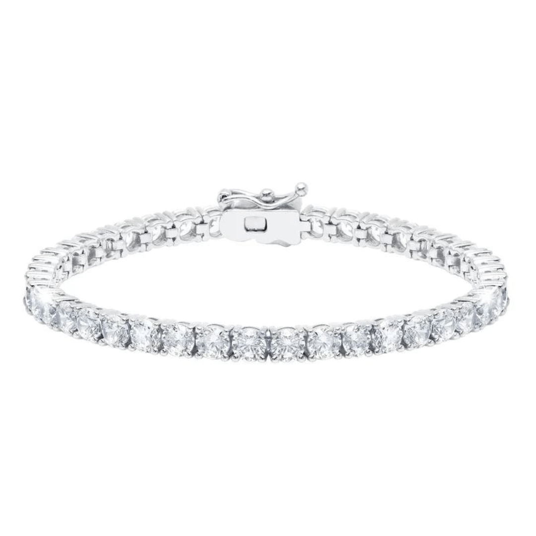 Crislu Classic Large Brilliant Tennis Bracelet - Platinum - Crislu