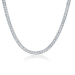 Crislu Mens Princess Cut 3mm Tennis Necklace - Platinum - Crislu