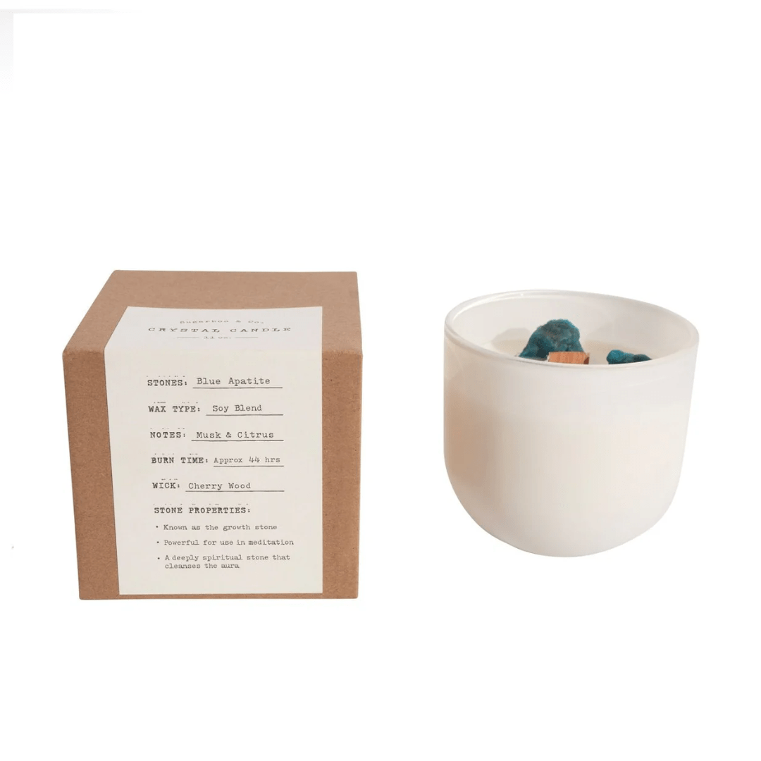 Crystal Candle - Blue Apatite - Sugarboo