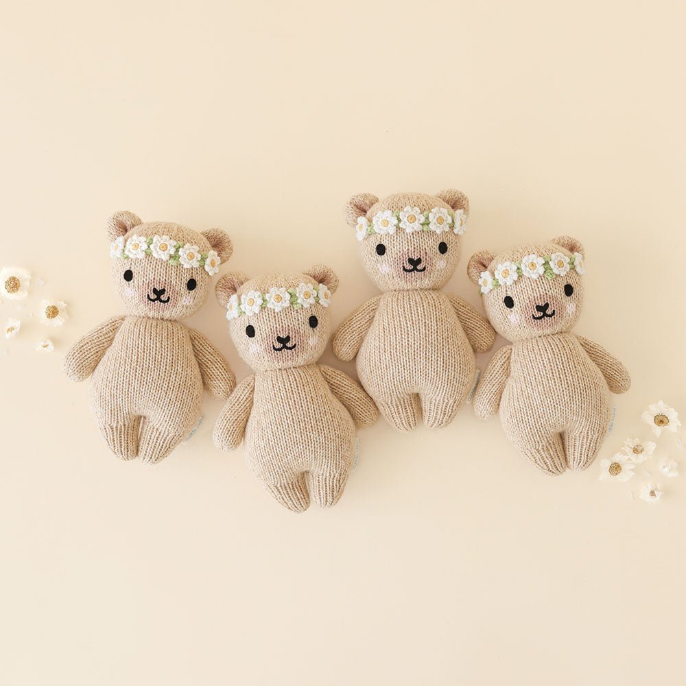 Cuddle + Kind Baby Honey Bear Ivory Floral - Cuddle + Kind