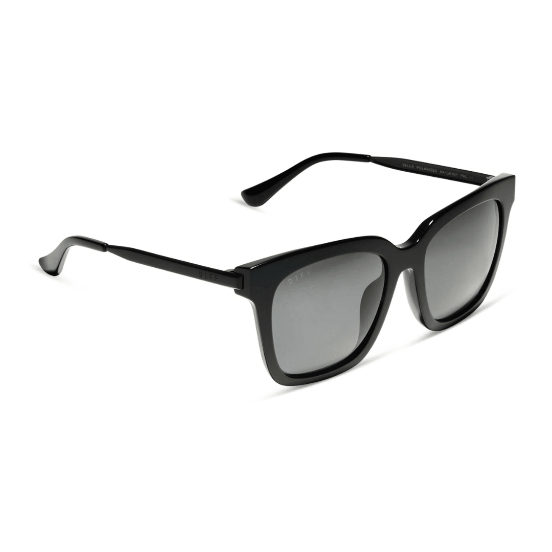 Diff Eyewear Bella Sunglasses-Black/Grey Polarized - Diff Eyewear