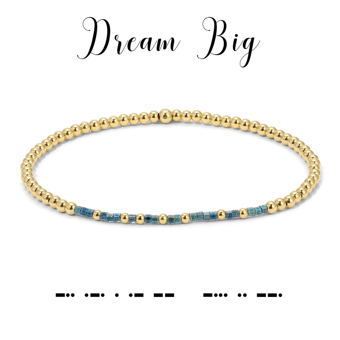Dot & Dash Morse Code Beaded Bracelet - Dream Big - Dot & Dash Designs