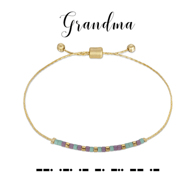 Dot & Dash Morse Code Beaded Bracelet - Grandma - Dot & Dash Designs
