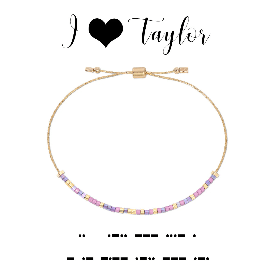 Dot & Dash Morse Code Beaded Bracelet - I Love Taylor - Dot & Dash Designs