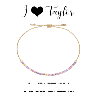 Dot & Dash Morse Code Beaded Bracelet - I Love Taylor - Dot & Dash Designs