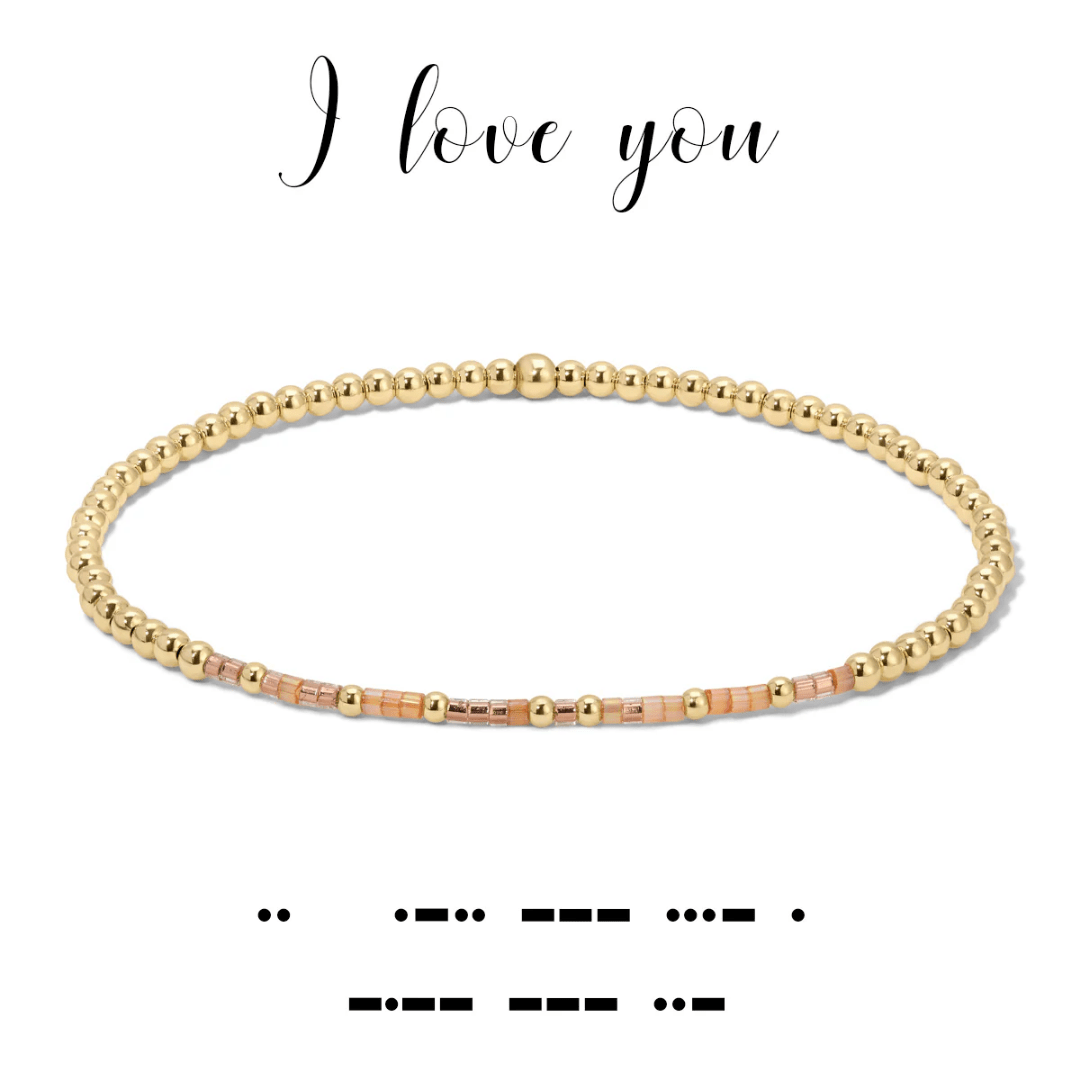 Dot & Dash Morse Code Beaded Bracelet - I Love You - Dot & Dash Designs