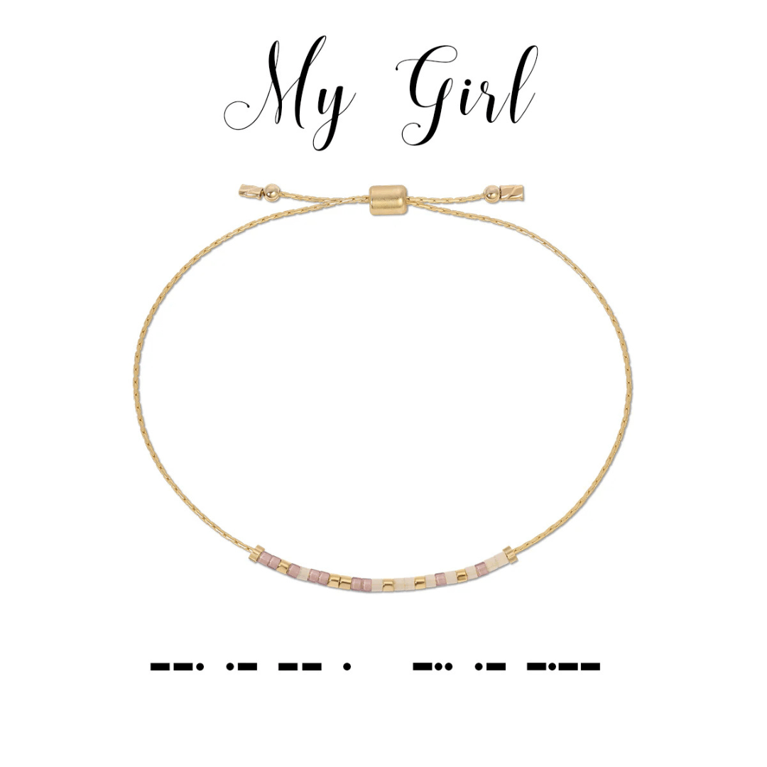 Dot & Dash Morse Code Beaded Bracelet - My Girl - Dot & Dash Designs