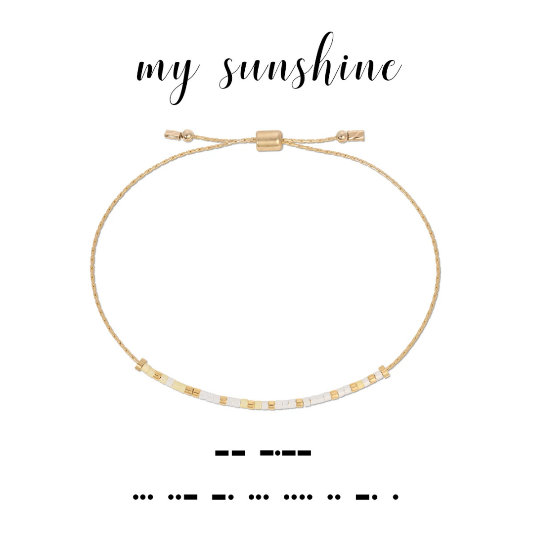 Dot & Dash Morse Code Beaded Bracelet - My Sunshine - Dot & Dash Designs