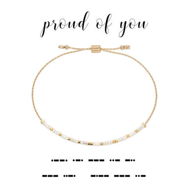 Dot & Dash Morse Code Beaded Bracelet - Proud of You - Dot & Dash Designs